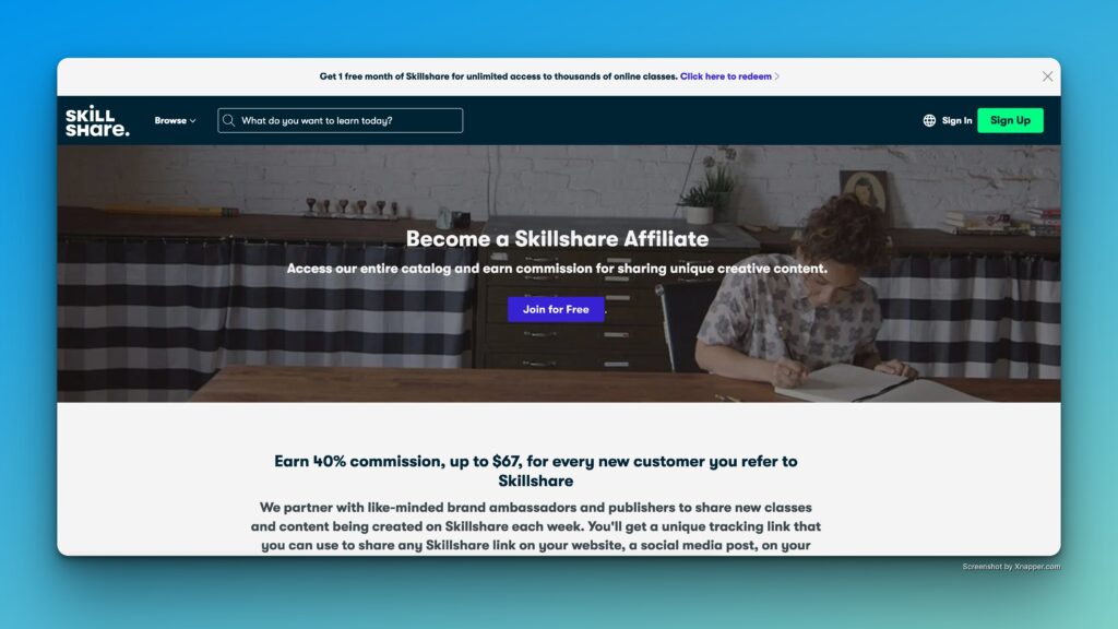 Skillshare affiliate website