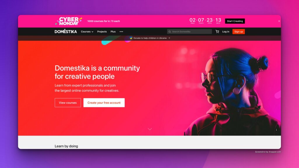 Domestika course platform website